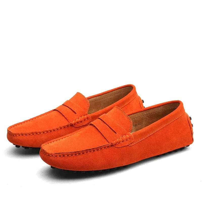 Men's Suede Loafers in Italian Style – Orange