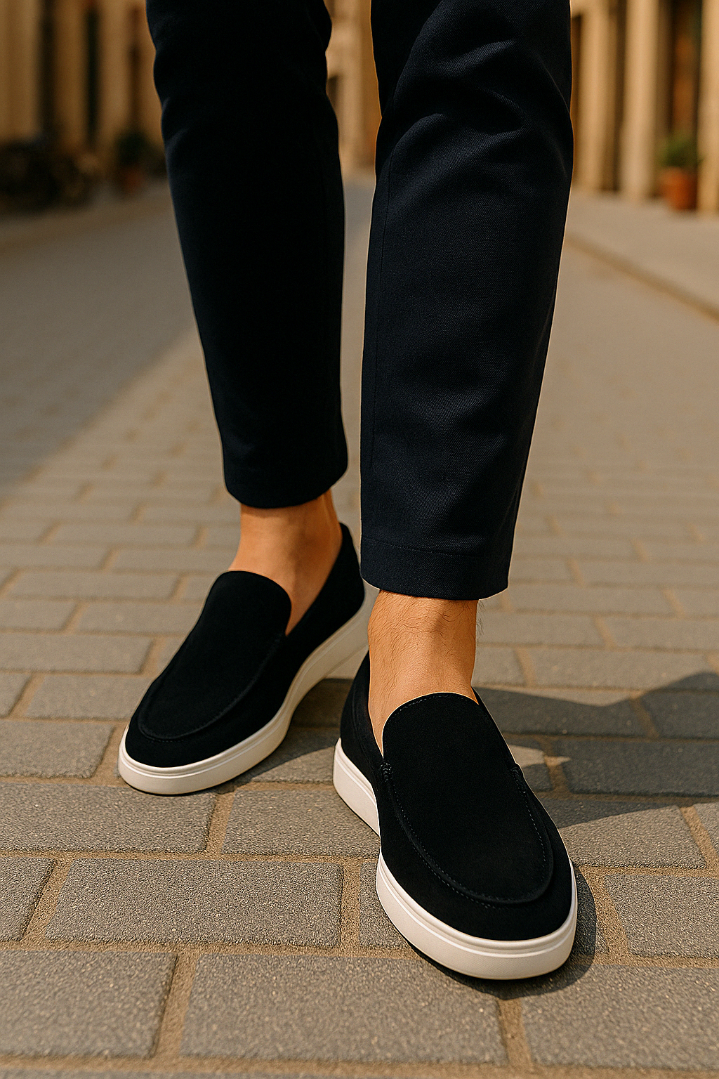 Men's Suede-Look Loafers with a Timeless Style – Black