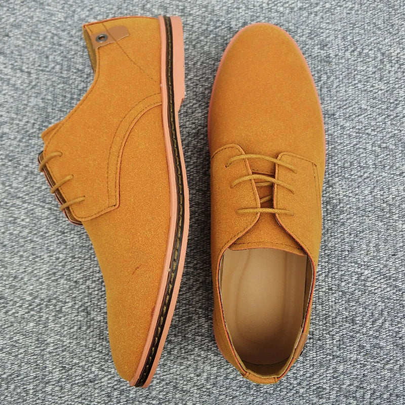 Men's Suede Oxford Shoes, Breathable – Camel