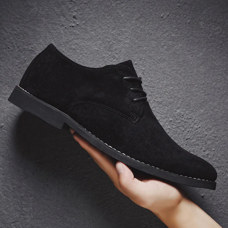 Men's Suede Oxford Shoes, Classic – Black