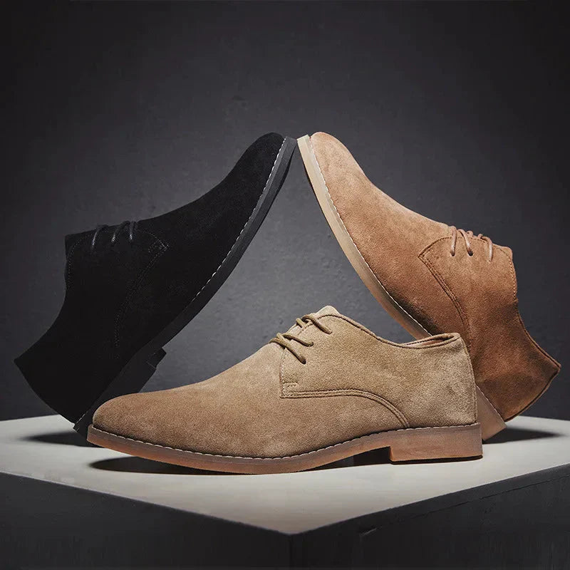 Men's Suede Oxford Shoes, Classic – Black