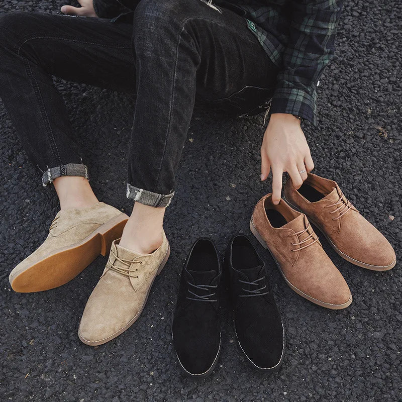 Men's Suede Oxford Shoes, Classic – Black