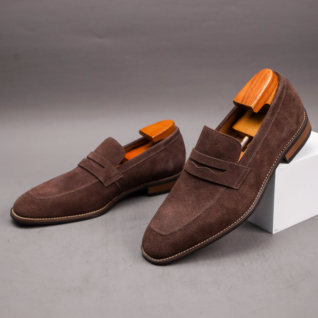 Men's Suede Slip-On Loafers, Flexible