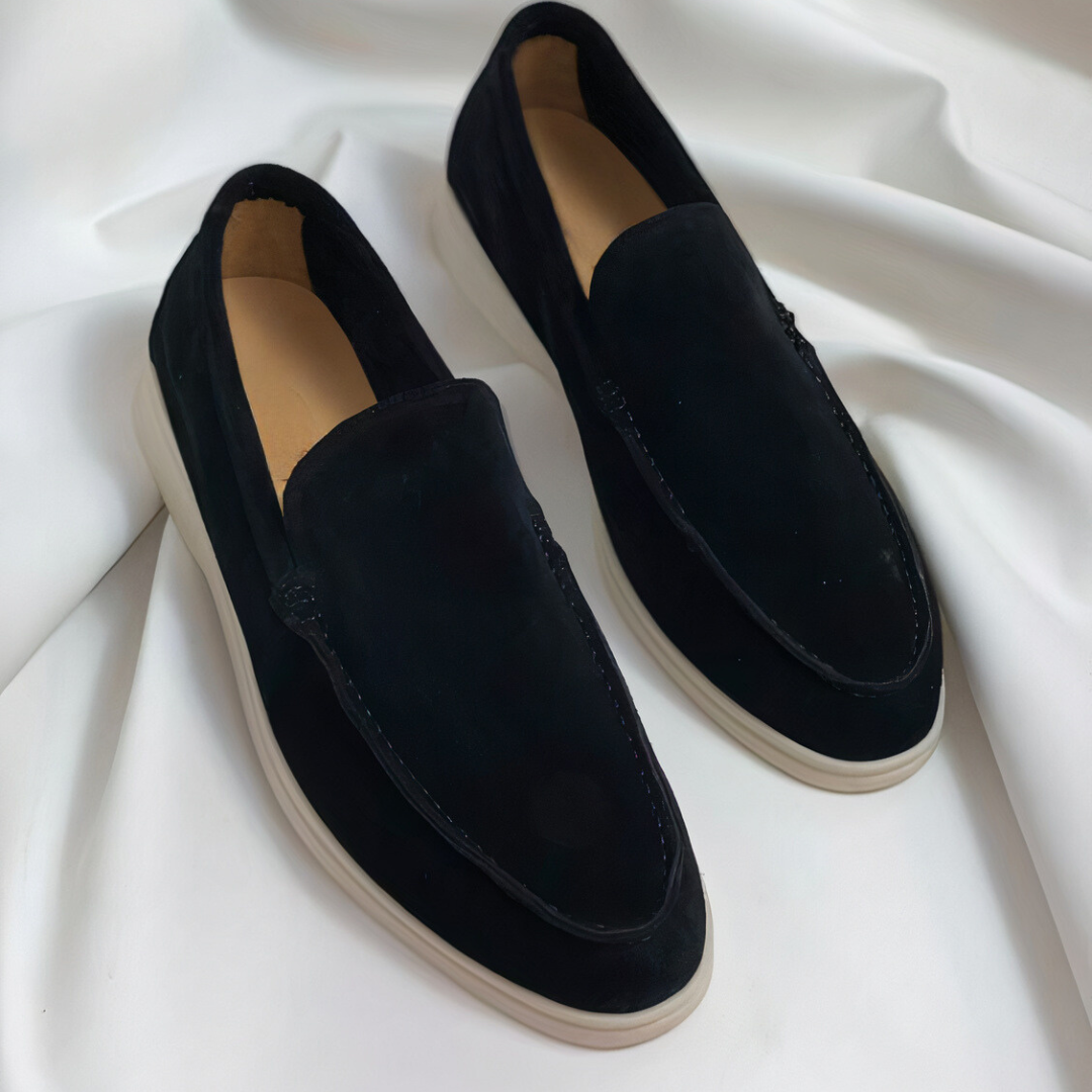 Men's Vintage Leather Loafers with Buckle