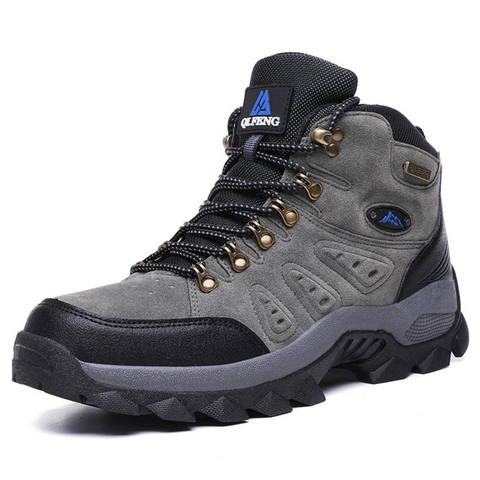 Men's Waterproof Hiking Boots, Durable – Grey