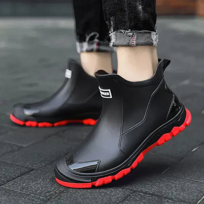 Men's Waterproof Hiking Boots for Any Terrain – Black & Red Style