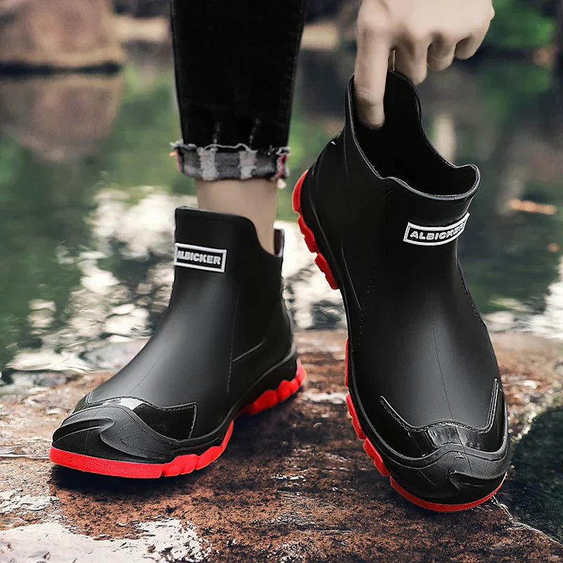 Men's Waterproof Hiking Boots for Any Terrain – Black & Red Style
