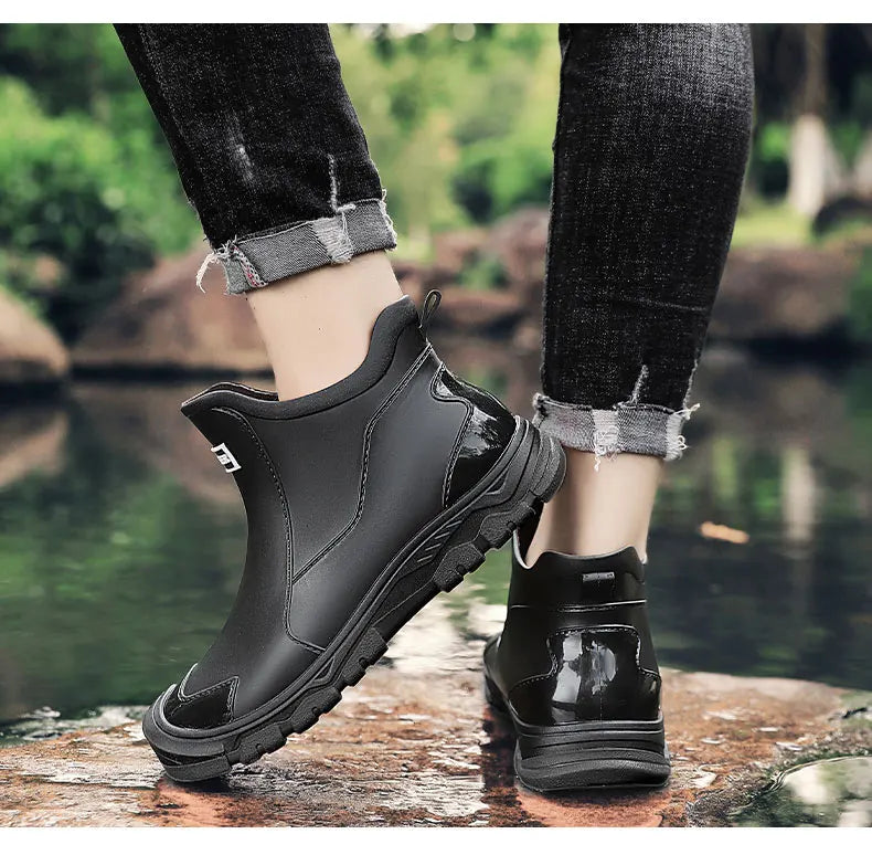 Men's Waterproof Hiking Boots for Any Terrain – Black & Red Style