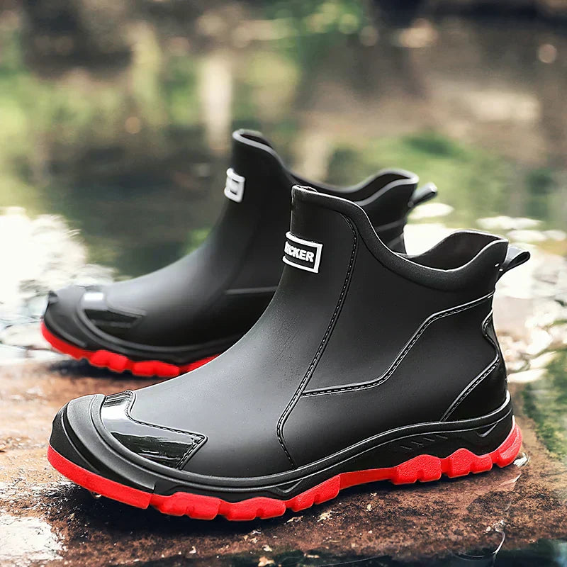 Men's Waterproof Hiking Boots for Any Terrain – Black & Red Style