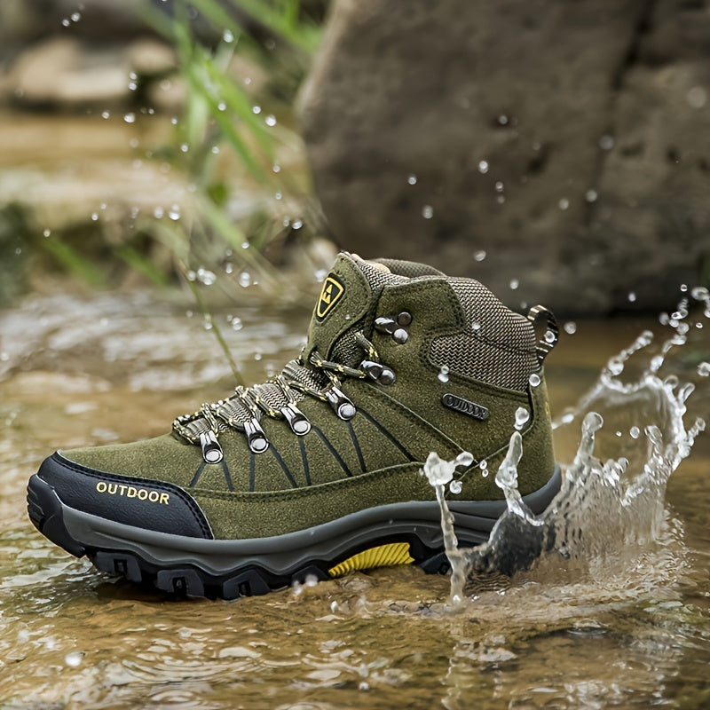 Men's Waterproof Hiking Boots with Grip – Green
