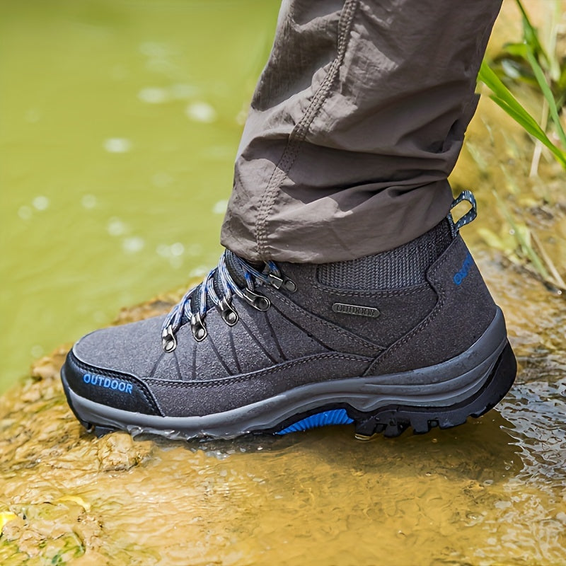 Men's Waterproof Hiking Boots with Grip – Black