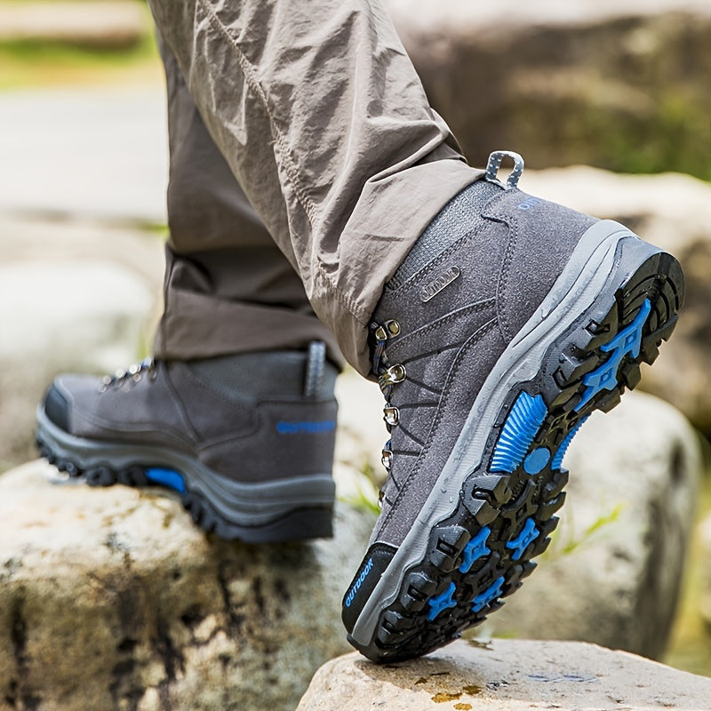 Men's Waterproof Hiking Boots with Grip – Black