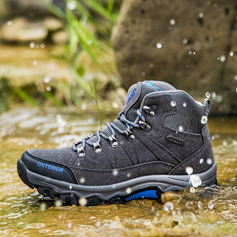 Men's Waterproof Hiking Boots with Grip – Grey