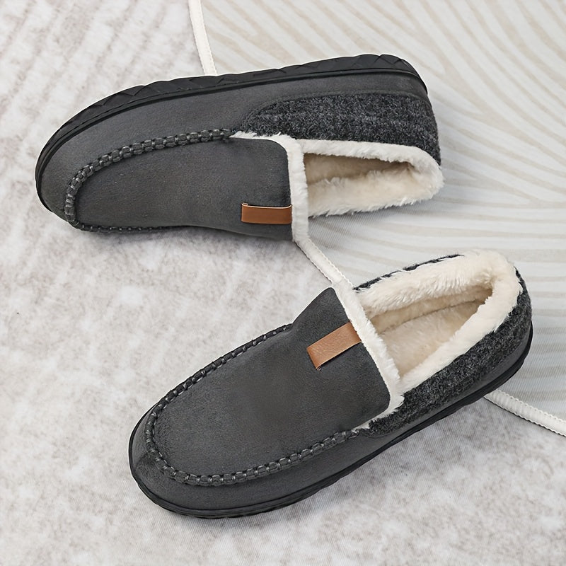 Men's Wool Loafer Slippers for Winter – Grey
