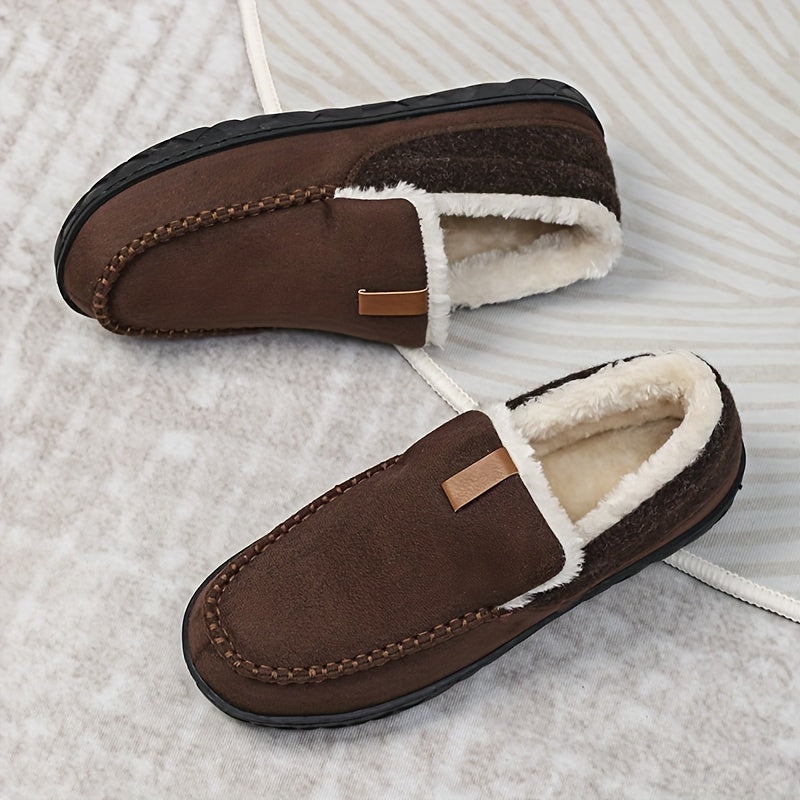 Men's Wool Loafer Slippers for Winter – Coffee