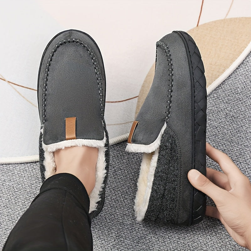 Men's Wool Loafer Slippers for Winter – Coffee