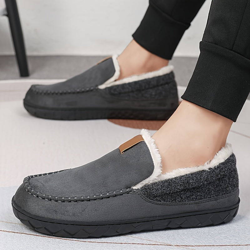 Men's Wool Loafer Slippers for Winter – Coffee