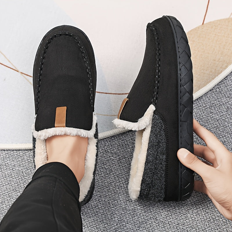 Men's Wool Loafer Slippers for Winter – Coffee