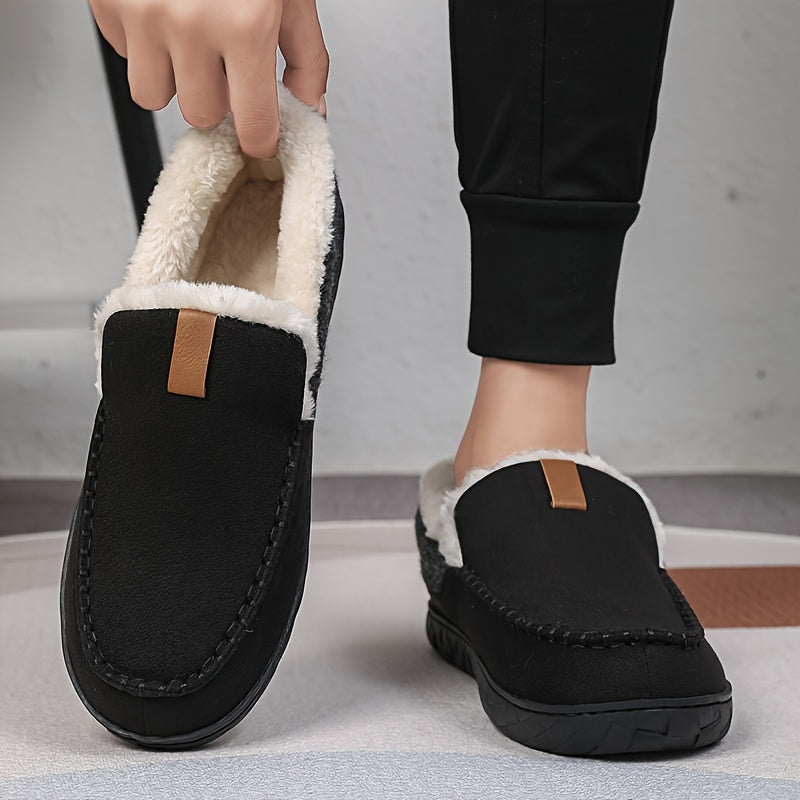 Men's Wool Loafer Slippers for Winter – Coffee