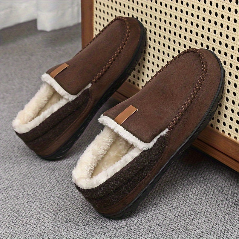 Men's Wool Loafer Slippers for Winter – Coffee