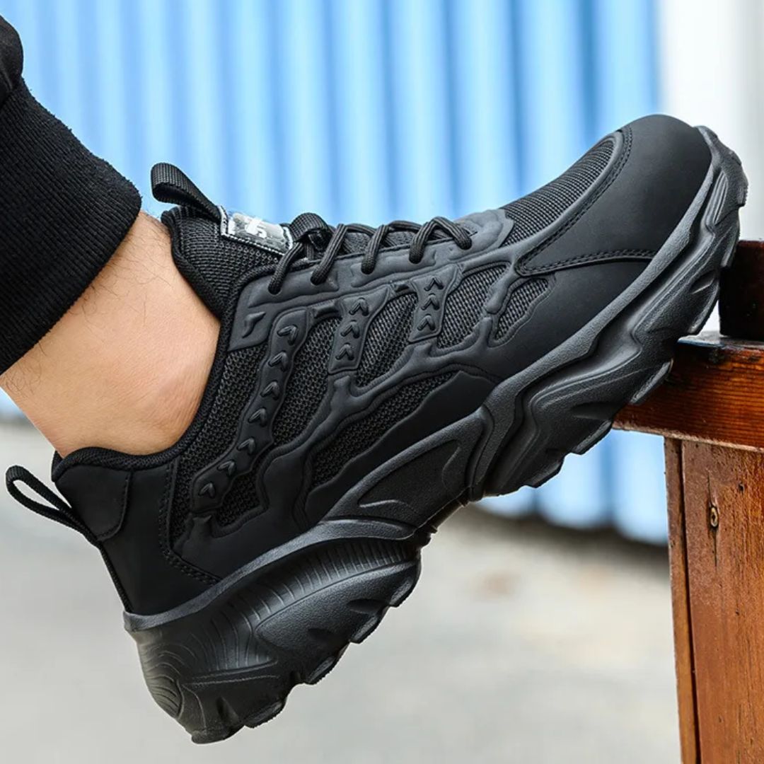 Men's Work Shoes with Steel Toe – Black