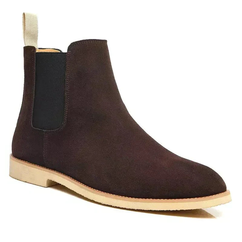 Unisex Suede Chelsea Boots – Brown