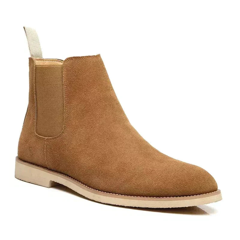 Unisex Suede Chelsea Boots – Caramel