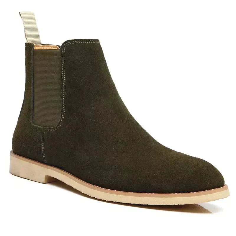 Unisex Suede Chelsea Boots – Dark Green