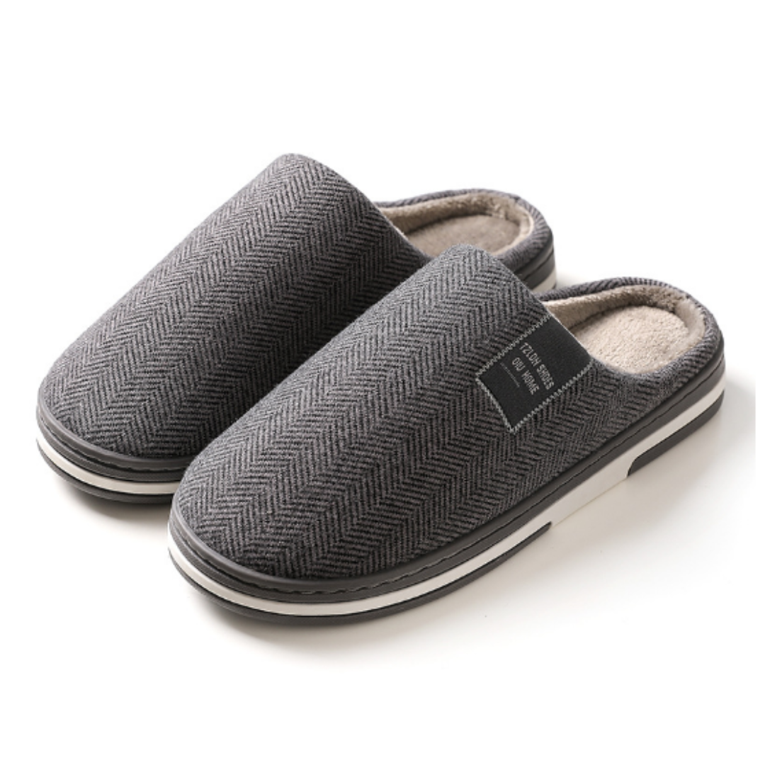 Unisex Insulated Slippers with Non-Slip Sole – Dark Grey