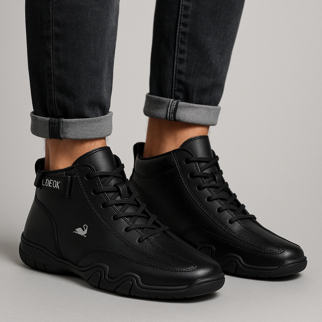 Unisex Leather Barefoot Shoes, Non-Slip – Black