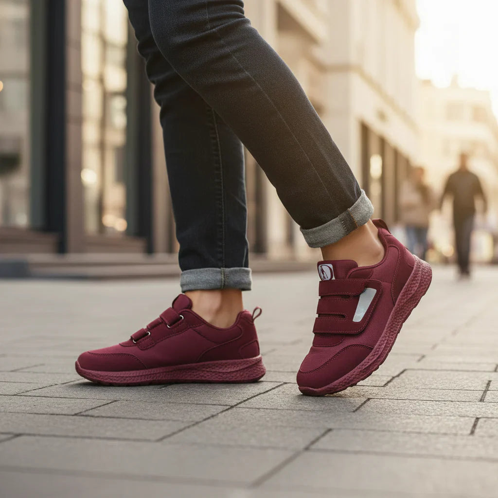 Unisex Wide-Fit Comfort Sneakers – Red