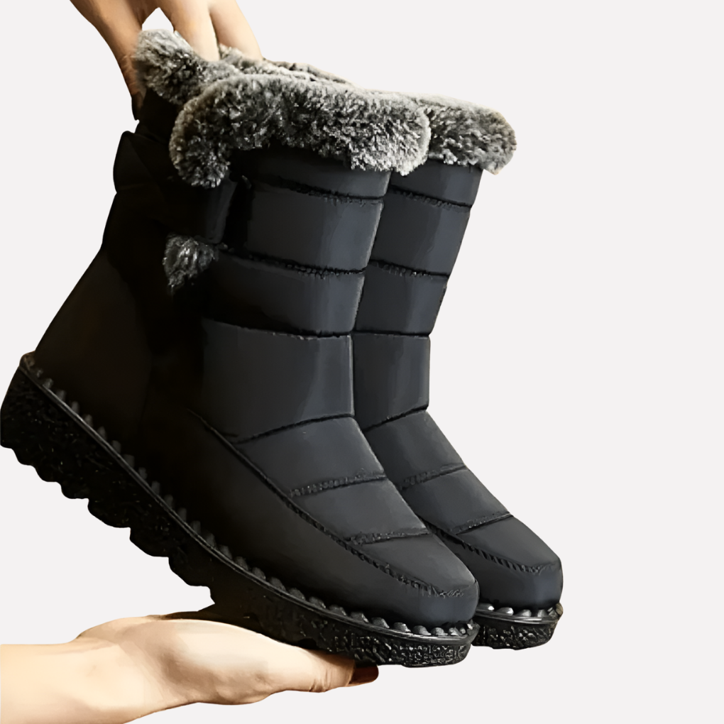 Unisex Waterproof Winter Shoes, Insulated – Black