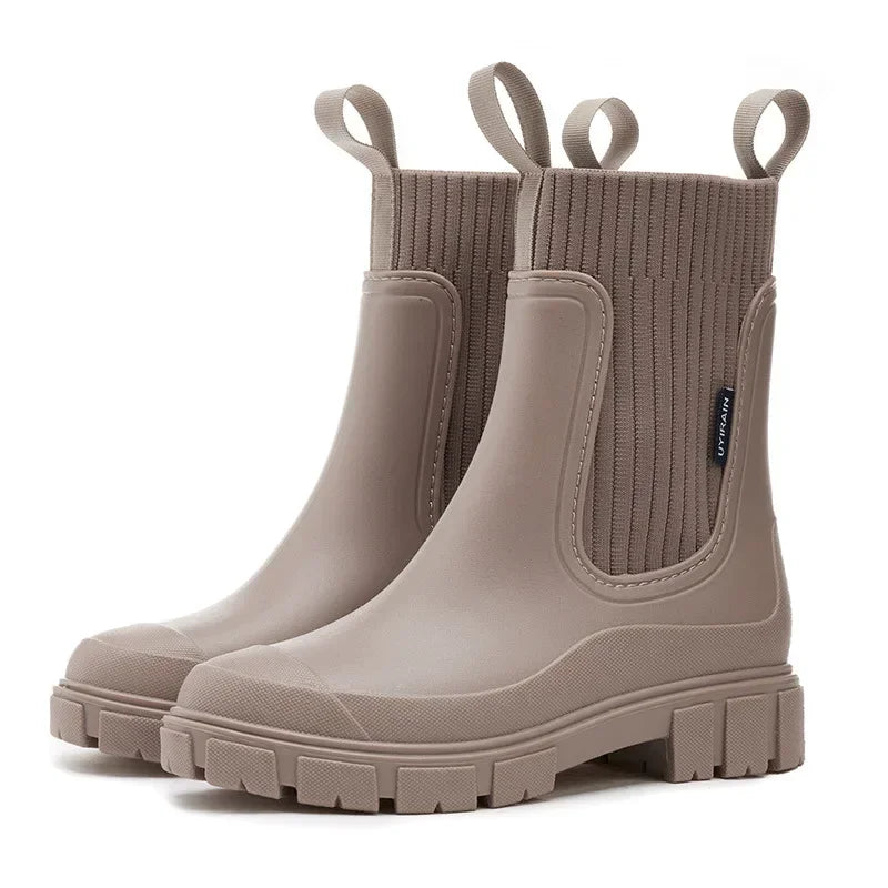 Women's Waterproof Chelsea Boots with Non-Slip Sole