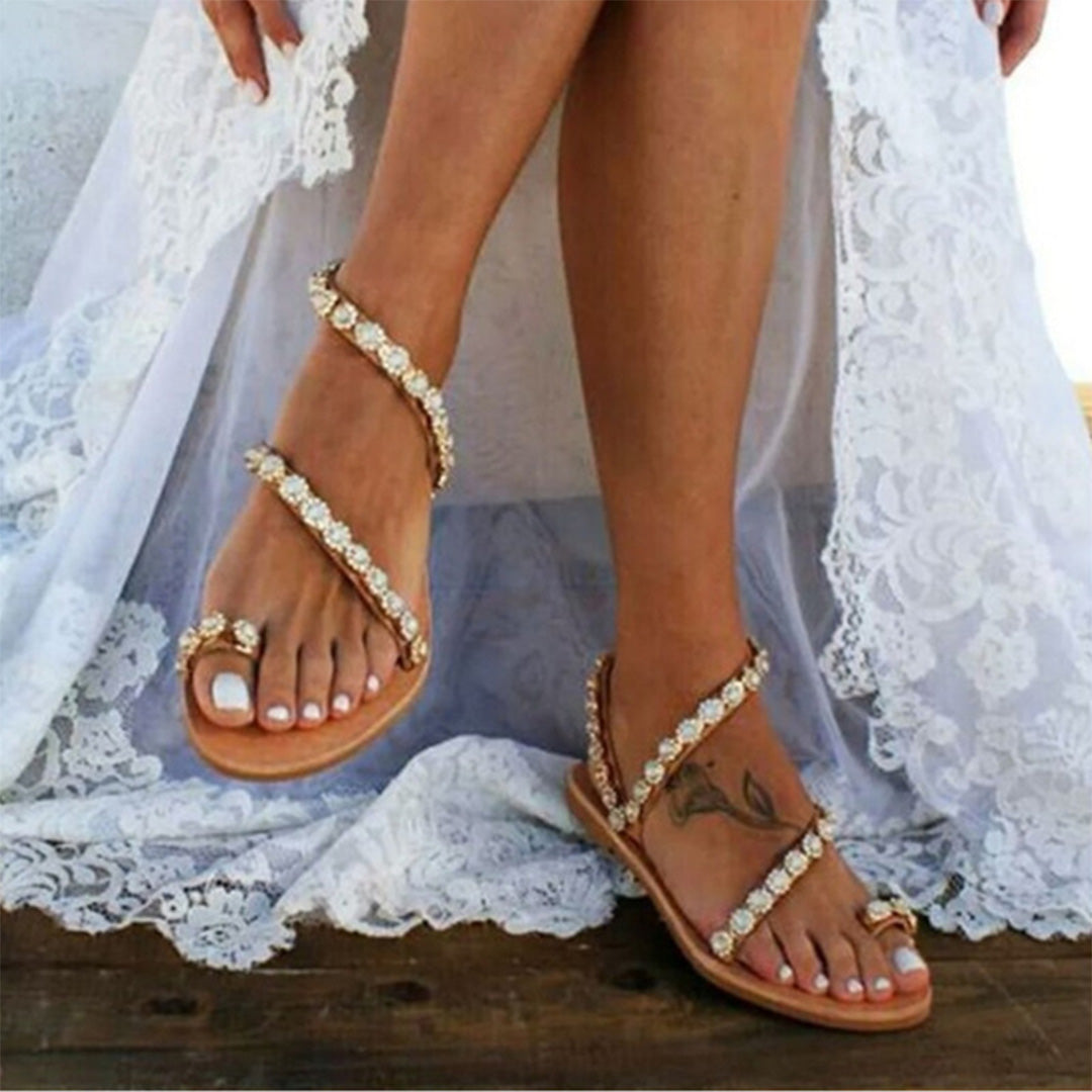 Women's Adjustable Sandals with Non-Slip Sole – White