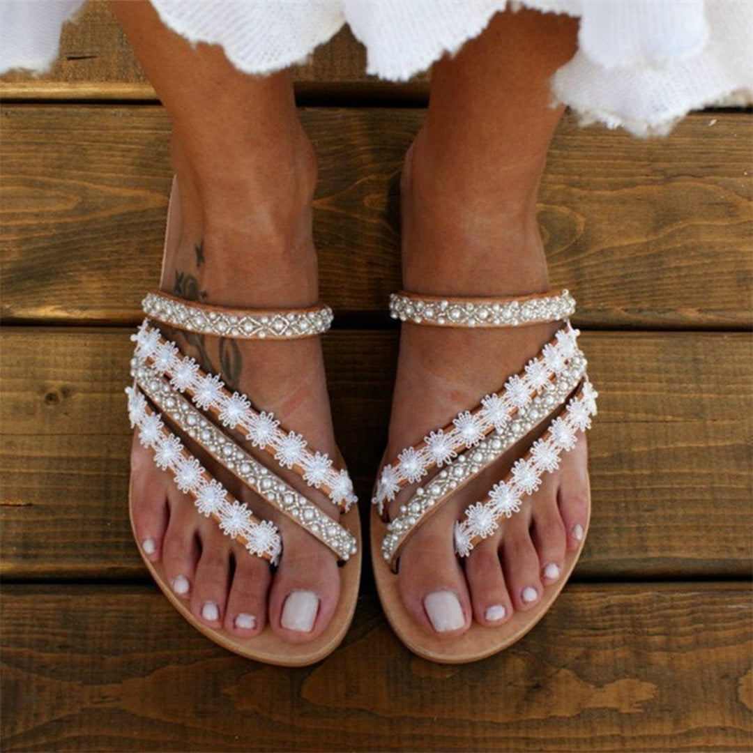 Women's Adjustable Sandals with Non-Slip Sole – White