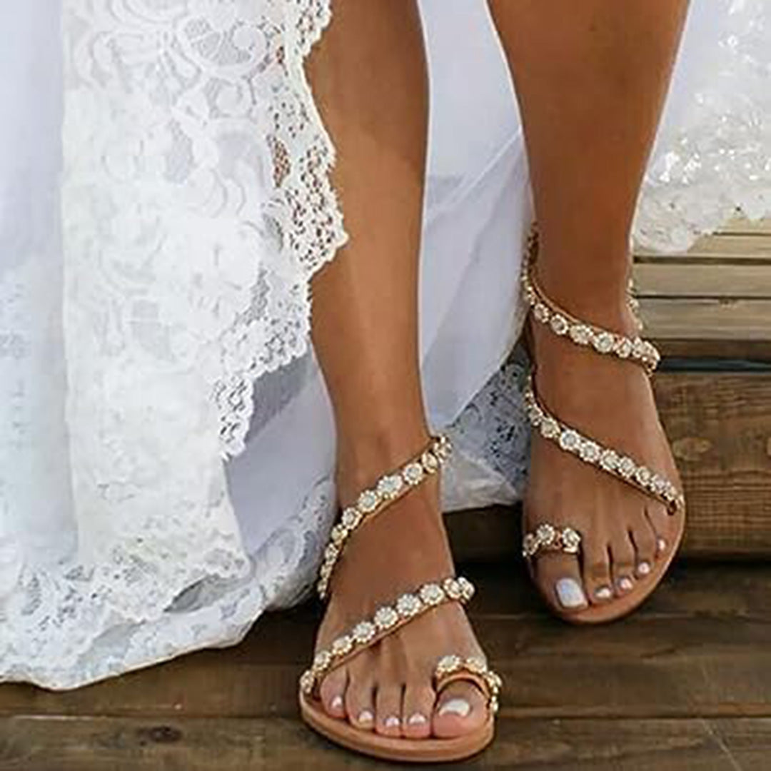Women's Adjustable Sandals with Non-Slip Sole – White