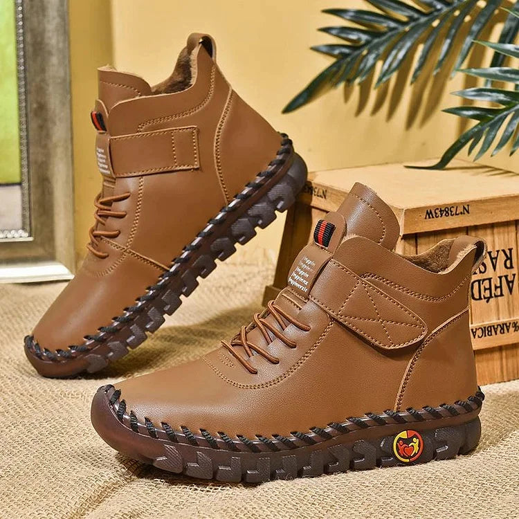Women's Ankle-Height Hiking Boots with Good Grip – Brown