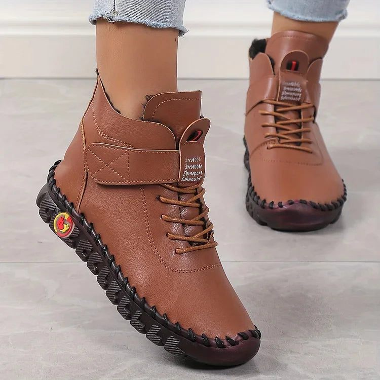 Women's Ankle-Height Hiking Boots with Good Grip – Brown