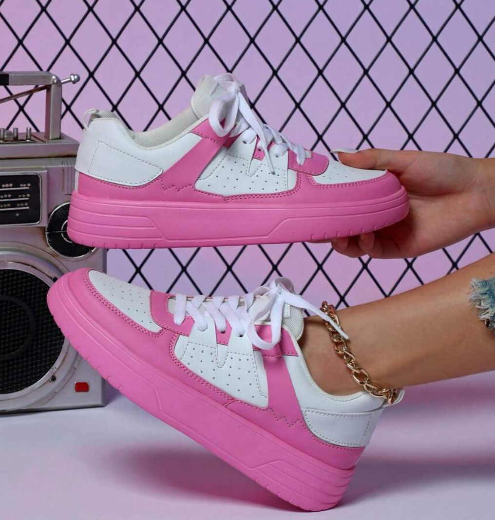 Women's Breathable Sneakers in a Vibrant Design – Pink