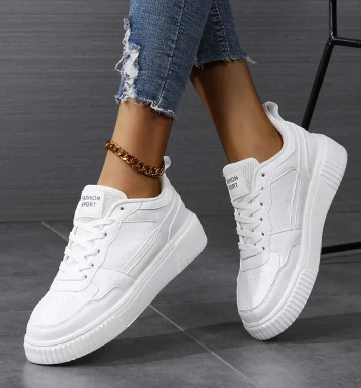 Women's Breathable Sneakers with Non-Slip Sole – White