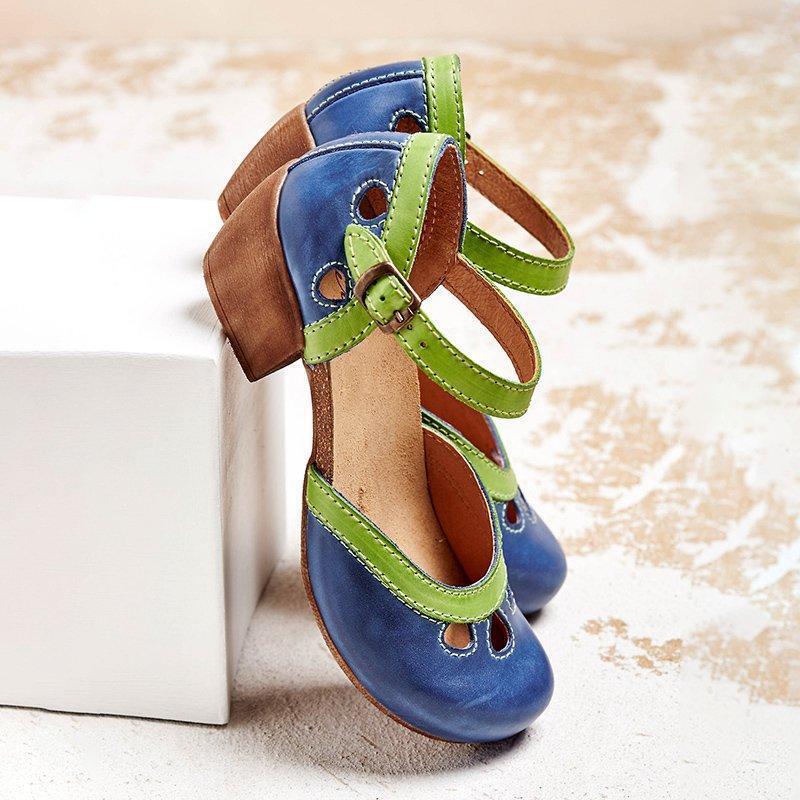 Women's Comfort Low-Heel Sandals – Blue
