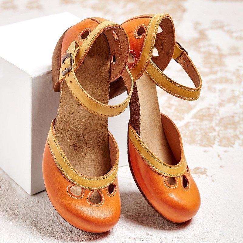 Women's Comfort Low-Heel Sandals – Orange