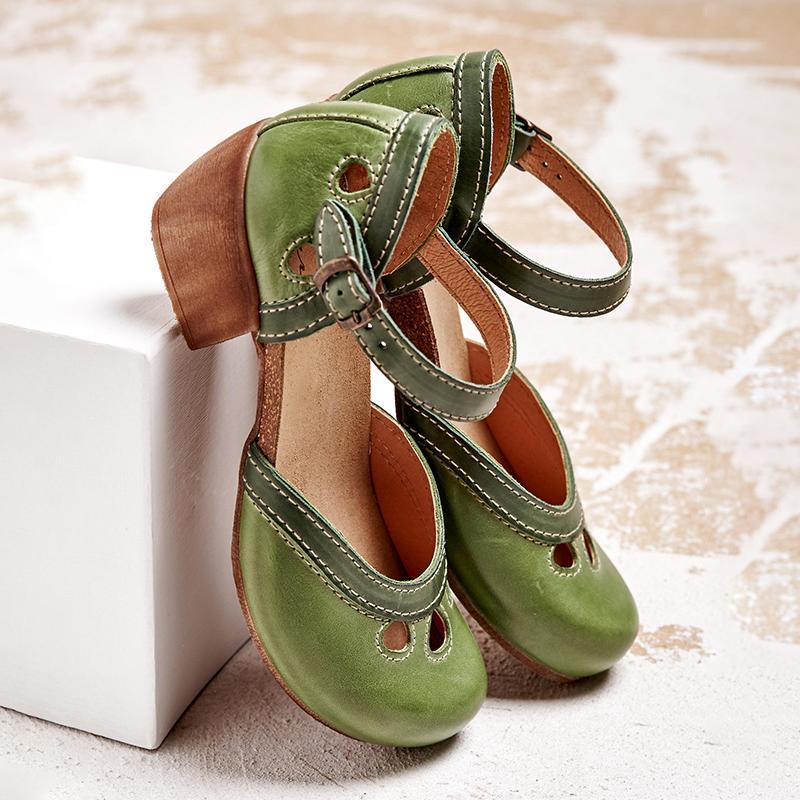 Women's Comfort Low-Heel Sandals – Green