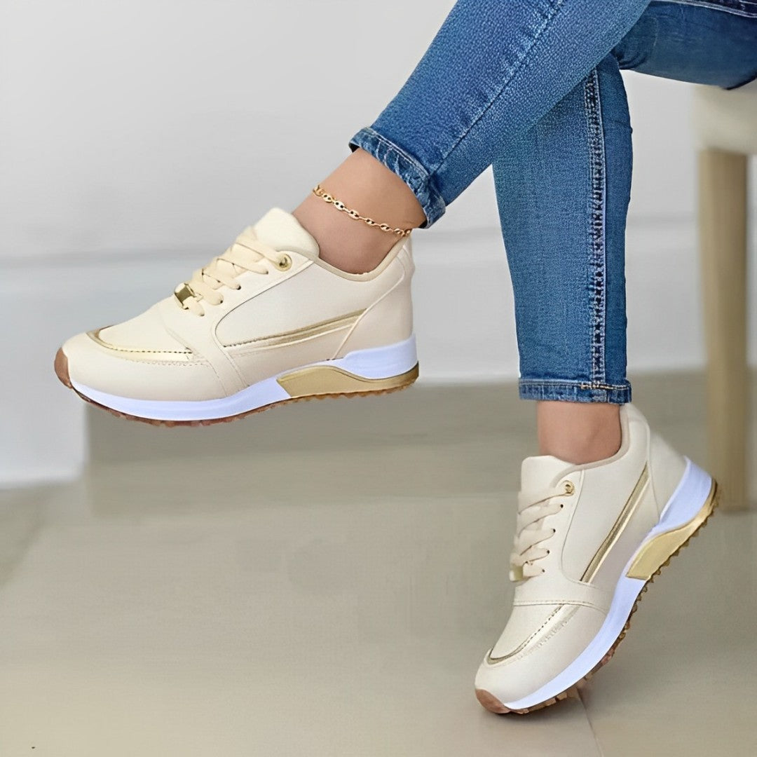 Women's Comfort Sneakers in a Sporty Style – Beige