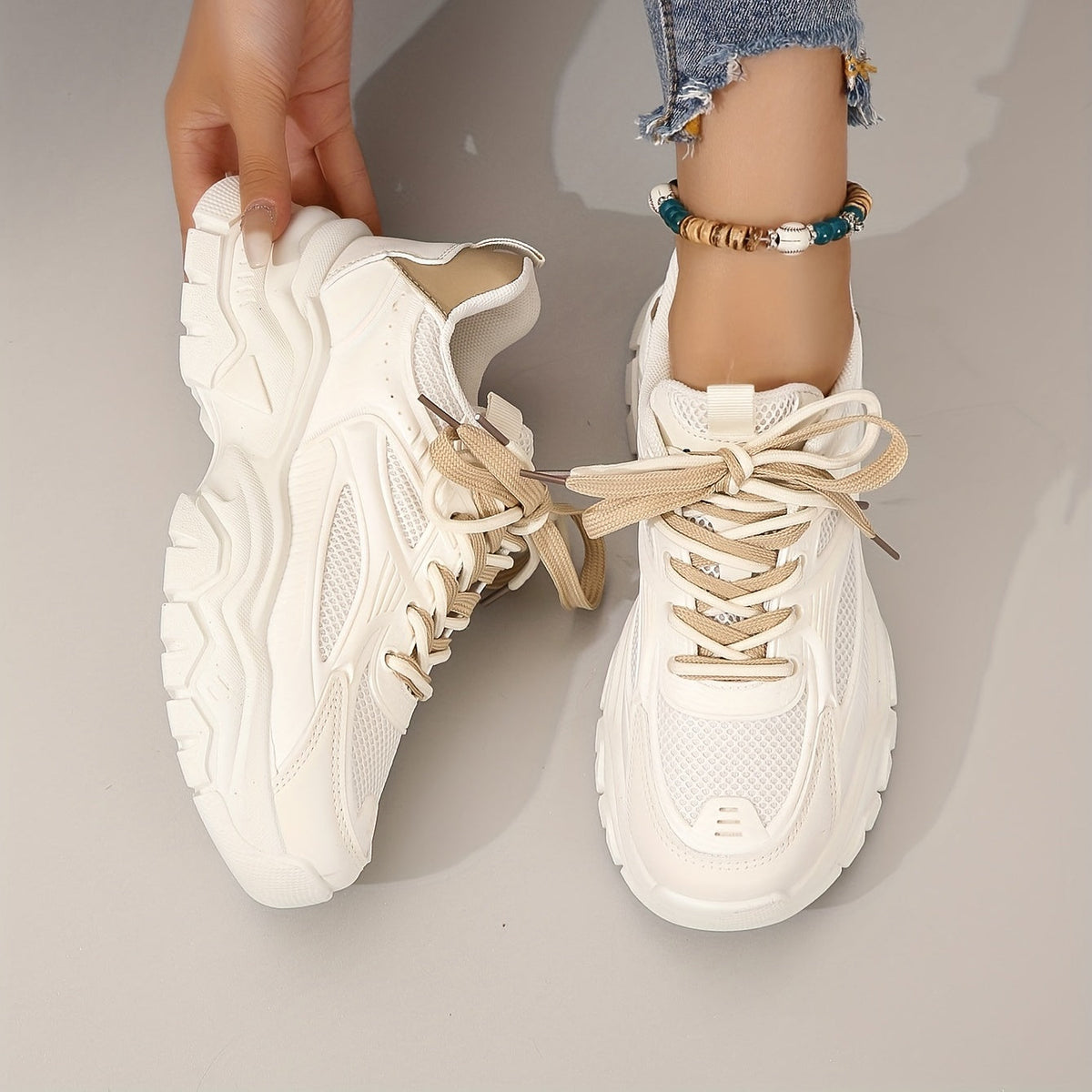 Women's Comfortable Everyday Sneakers – Apricot