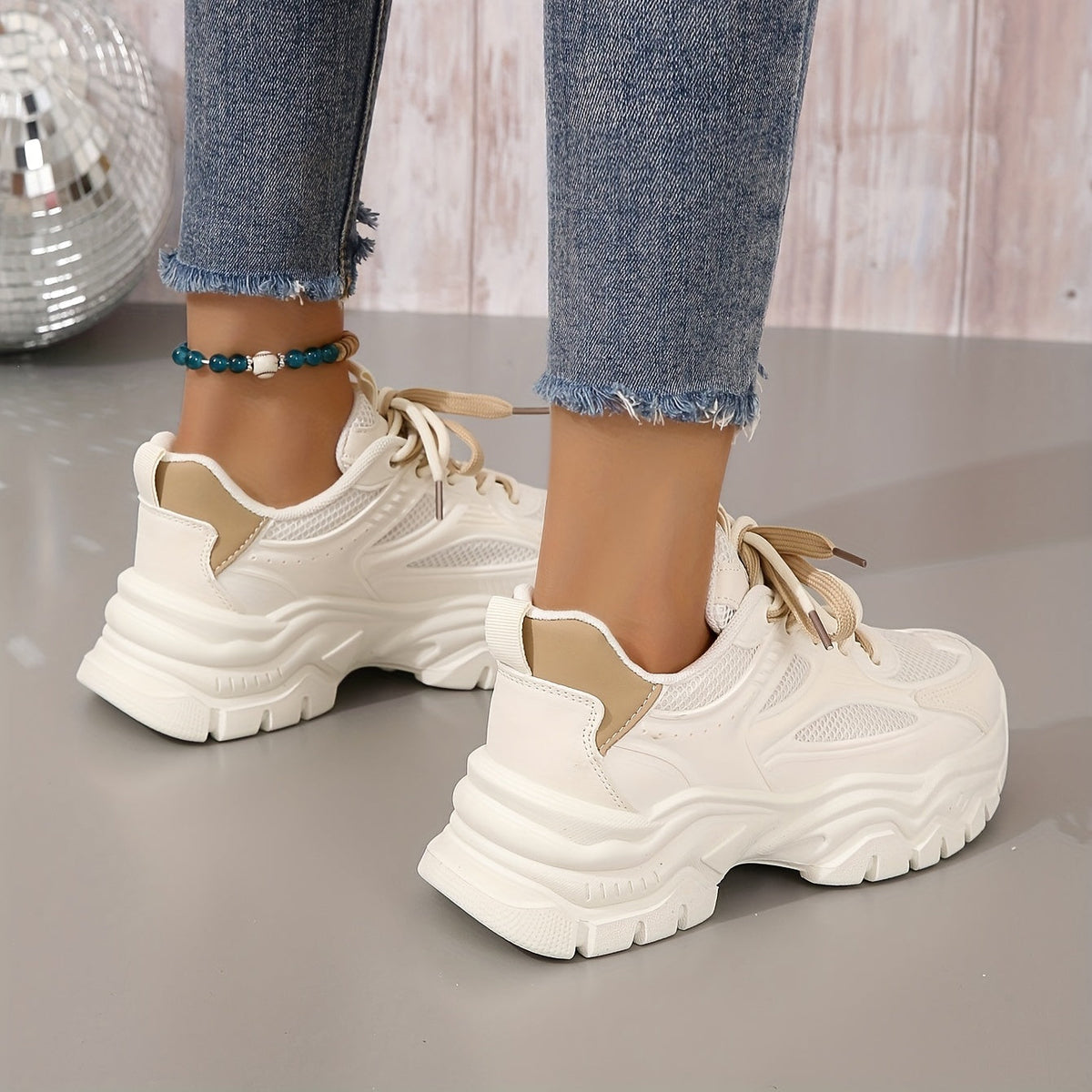 Women's Comfortable Everyday Sneakers – Apricot