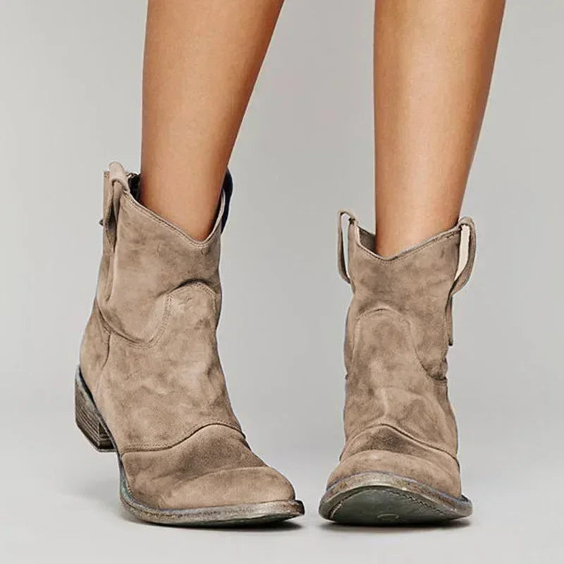Women's Cowboy Boots with a Curved Heel