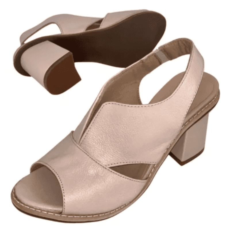 Women's Elegant Block-Heel Sandals with Adjustable Straps – Military Green