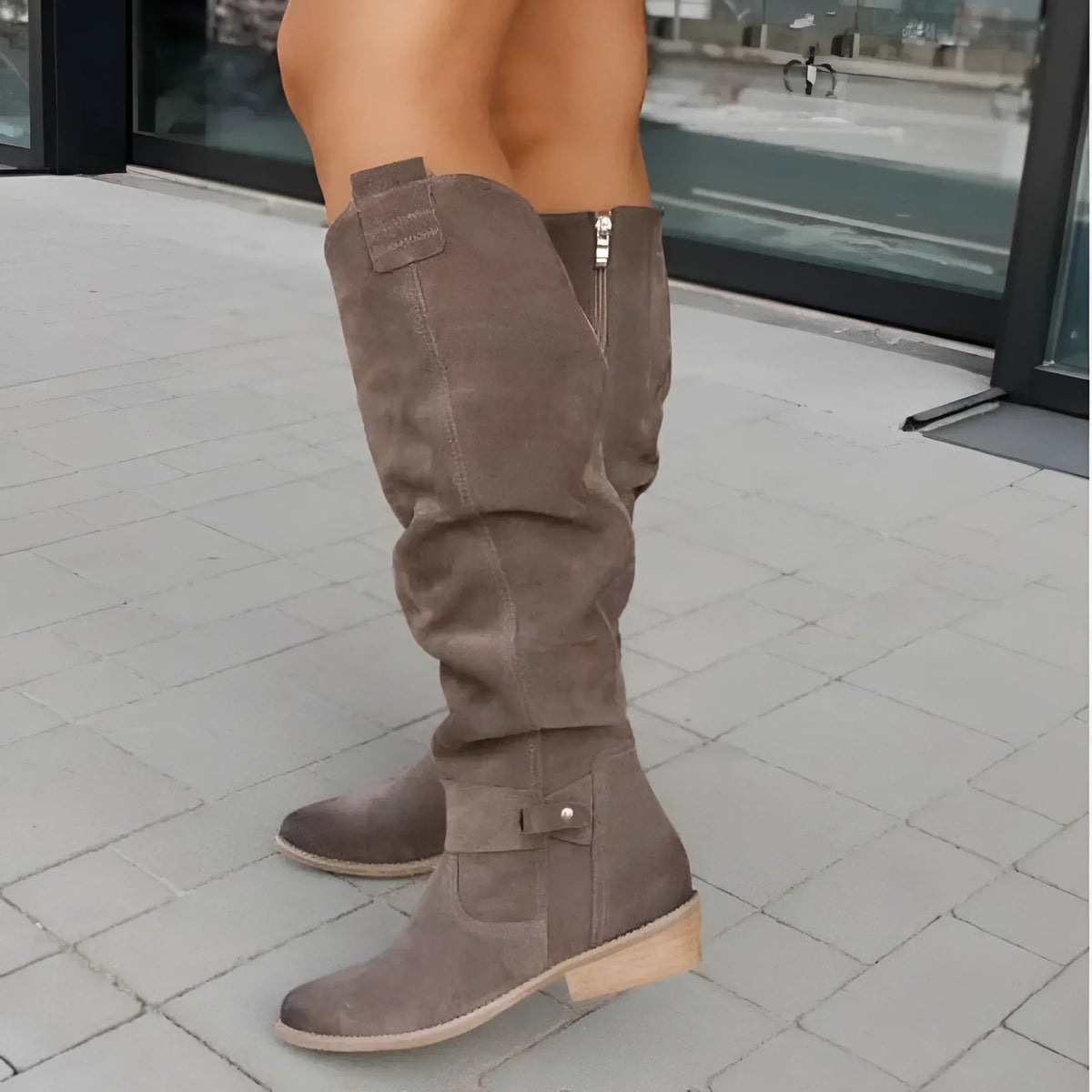Women's Elegant Leather Boots for Winter – Brown