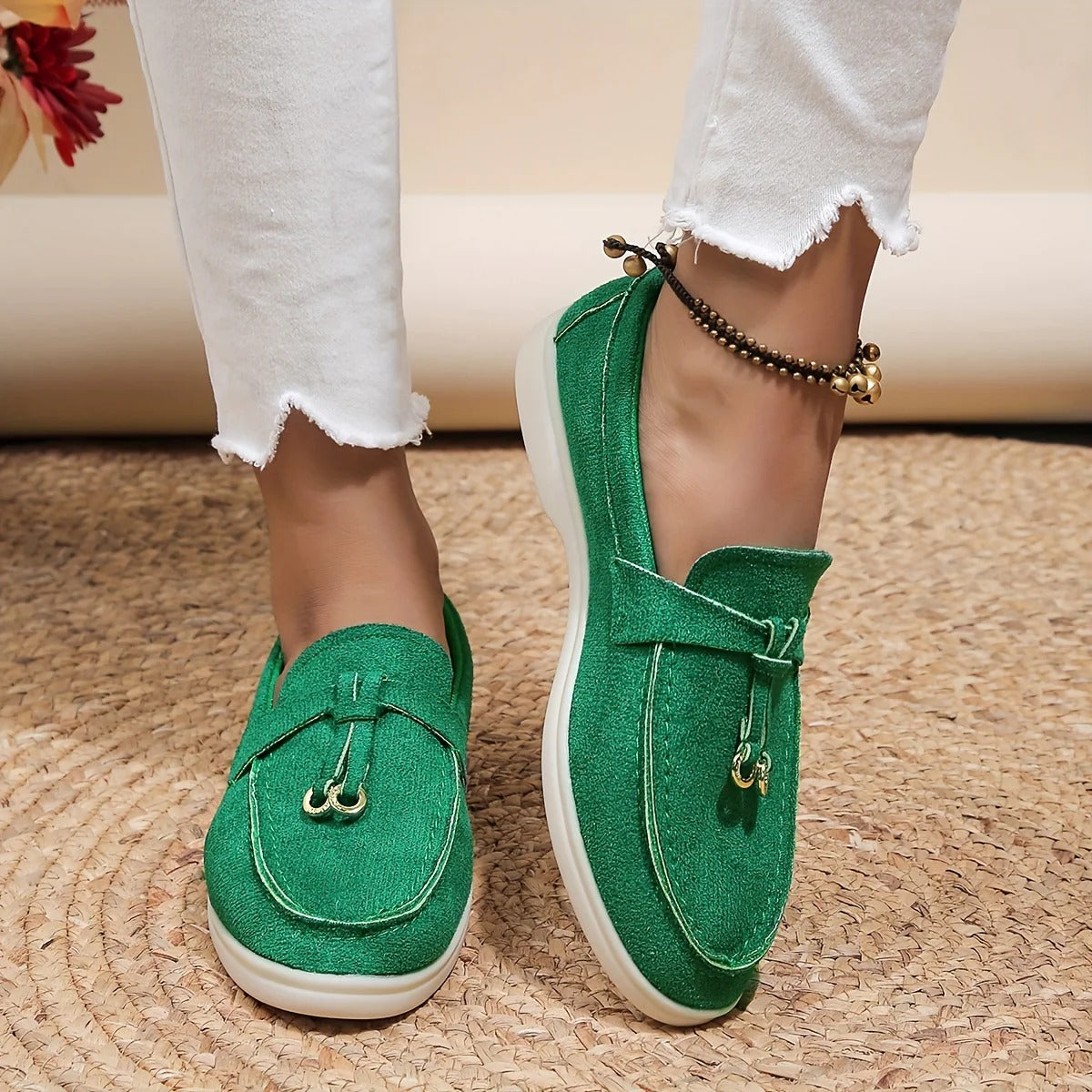 Women's Elegant Loafers, Comfortable for Everyday – Green
